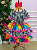 Vestido Junino Banana Club Luxo Quermesse do Sertão + Saiote