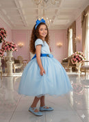 Vestido Juvenil Vila Lele Luiza Azul Bebe