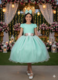 Vestido Juvenil Vila Lele Luiza Verde Menta