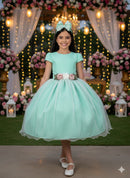 Vestido Juvenil Vila Lele Luiza Verde Menta