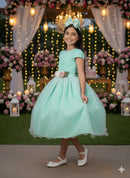 Vestido Juvenil Vila Lele Luiza Verde Menta