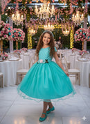 Vestido Juvenil Vila Lele Luiza Verde Tiffany