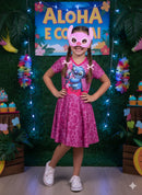 Fantasia Menina Stitch e Angel Rosa