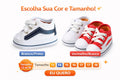 Tenis de bebe Starzinho listra (Jeans/Marrom) - sapatinho de bebê