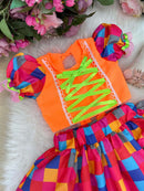 Conjunto Junino Banana Club Luxo Manu Neon