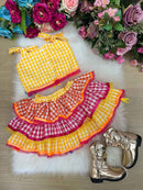 Conjunto Junino Banana Club Luxo Sofia Xadrez