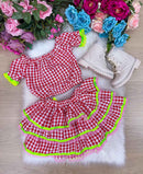 Conjunto Junino Banana Club Luxo Sofia Xadrez