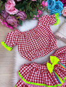 Conjunto Junino Banana Club Luxo Sofia Xadrez