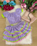 Conjunto Junino Banana Club Luxo Sofia Xadrez