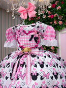 Vestido Junino Tematico Luxo Minnie + Saiote