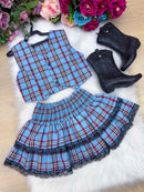 Conjunto Junino Miss Cherry Melissa Xadrez