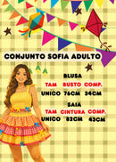 Conjunto Junino Banana Club Luxo Sofia Mãe e Filha