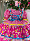 Vestido Bella Child Junino Quermesse Chique + Saiote