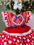 Vestido Bella Child Junino Quermesse do Coração + Saiote