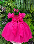 Vestido Ysa Kids Barbie Luxinho Pink Com led