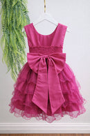 Vestido Infantil Pink Saia C/ Babados e Glitter Festas