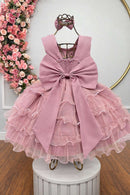 Vestido Infantil Rose Saia C/ Babados e Glitter Daminha