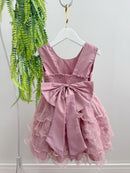 Vestido Infantil Rose Saia C/ Babados e Glitter Daminha