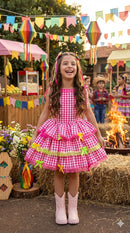 Vestido Banana Club Luxo Arraia do Chamego Pink