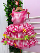 Vestido Banana Club Luxo Arraia do Chamego Mãe e Filha