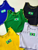 Cropped em Anarruga Regata Fru-Fru Brasil Ref. 1890