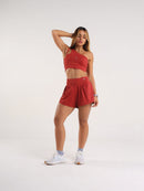 Conjunto feminino fitness com short duplo e top com bojo removivel Manu