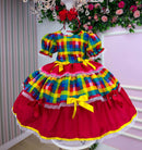 Vestido Junino Mimadine Luxo Priscila Vermelho
