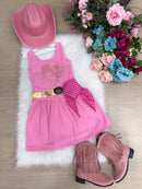 Vestido Blogueirinha Boiadeira do Sertão Rosa