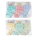 Meias Estampadas p/ Bebê 0-6 meses 3 Pares Cores Sortidas