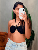 Cropped Top em Tricô Modal com Fivela e Amarração Bruna Ref. 1887