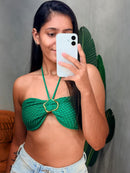 Cropped Top em Tricô Modal com Fivela e Amarração Bruna Ref. 1887