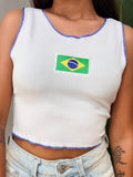 Cropped em Anarruga Regata Fru-Fru Brasil Ref. 1890