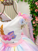Vestido Mini Miss Temático Unicornio - Colorido - Arco iris