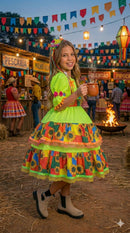 Vestido Junino Banana Club Luxo Roça Animada