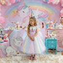 Vestido Mini Miss Temático Unicornio - Colorido - Arco iris