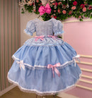 Vestido Junino Mimadine Luxo Stefanny Azul Bebe