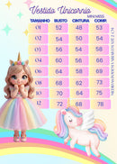 Vestido Mini Miss Temático Unicornio - Colorido - Arco iris