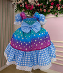 Vestido Marie Junino Luxo Ursinho do Sertão Azul