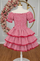 Vestido Adulto Junino Arraiá Festas Vermelho Xadrez