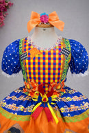 Vestido Infantil Junino Festa de São João Azul Royal