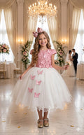 Vestido Juvenil - Midi Vila Lele Sabrina Rose e Off