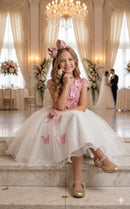 Vestido Juvenil - Midi Vila Lele Sabrina Rose e Off