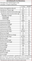 Ômega 3 Multivitamínico A-Z - 20 Vitaminas e Minerais + EPA DHA 1400 mg- 60 Caps. Sorftgel