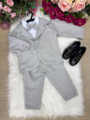 Conjunto Social Miss Cherry Jorge Terno Cinza Claro
