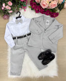 Conjunto Social Miss Cherry Jorge Terno Cinza Claro