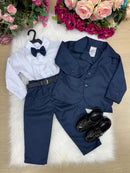 Conjunto Social Miss Cherry Jorge Terno Azul Marinho