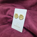 BRINCO FLOR COM CRISTAL BANHADO OURO 18K