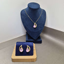 CONJUNTO GOTA ROSA BANHADO OURO 18K