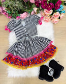 Conjunto Junino Banana Club Luxo Luana Preto