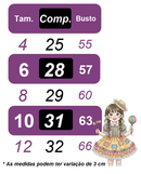 Saia Meninas Caipira Junino Preta Estampa Circo Colorida